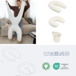 Doomoo                    Coussin twisty 2en1    Crème