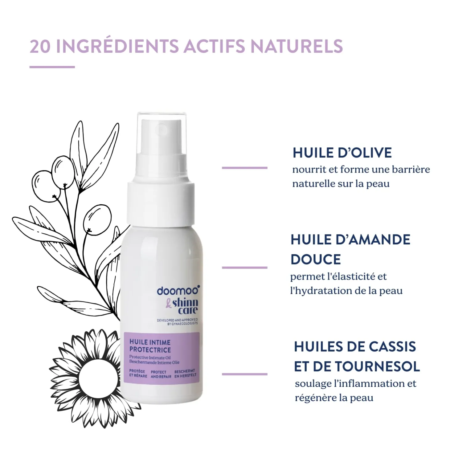 Doomoo Huile Intime Protectrice Blanc