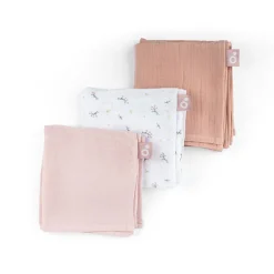 Doomoo                    Lot de 3 langes gaze de coton    Lovely Flower Pink