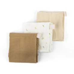 Doomoo                    Lot de 3 langes gaze de coton    Lovely Sweety Cream Beige