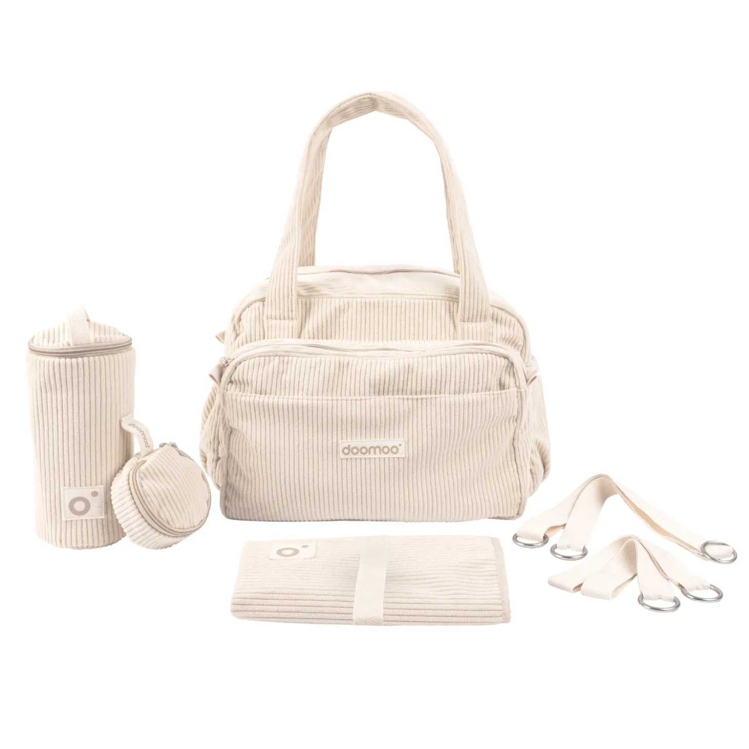 Doomoo Sac à Langer Fluffy Corduroy Beige