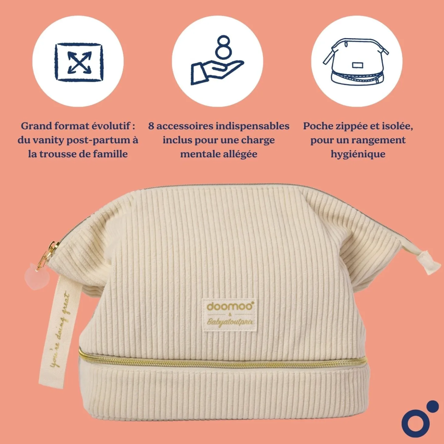 Doomoo Trousse de Maternité Mommy Vanity Sand
