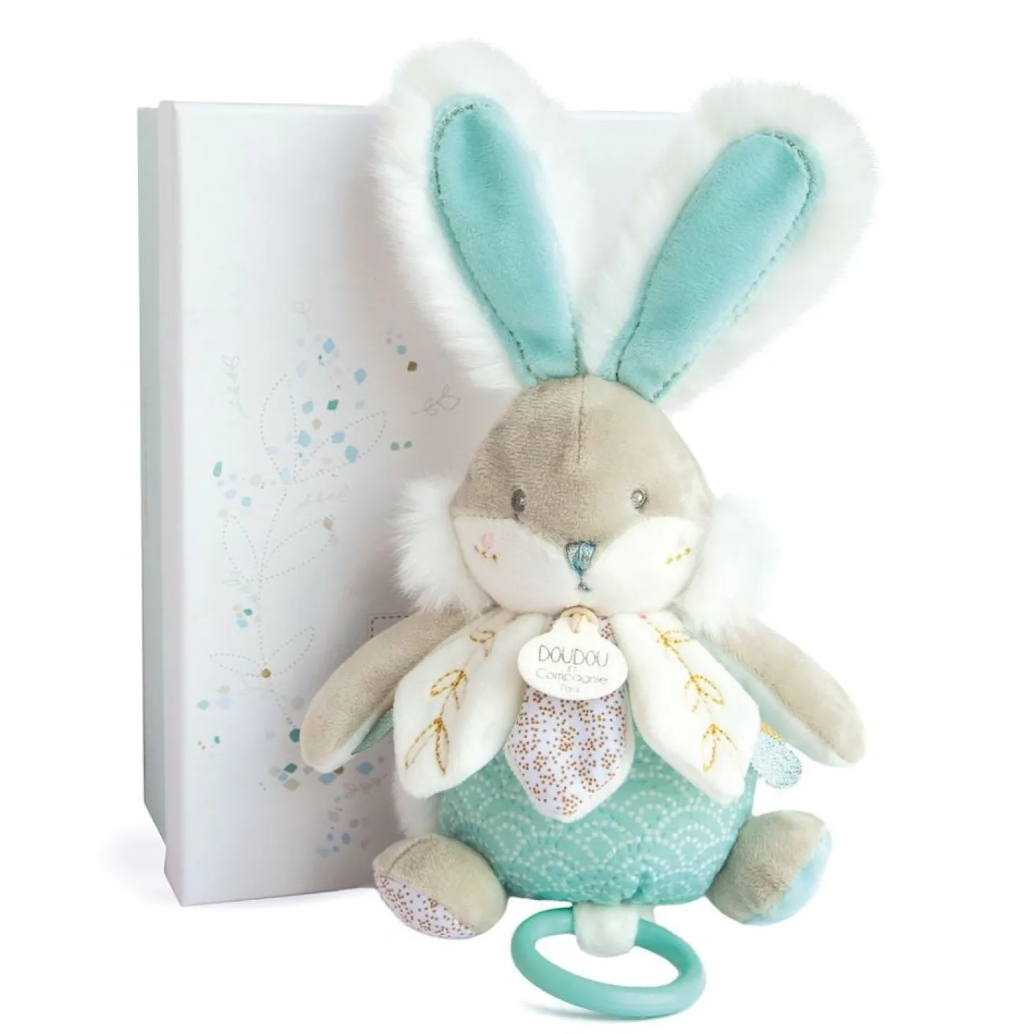 Doudou & Compagnie Boite à musique Lapin de sucre Vert