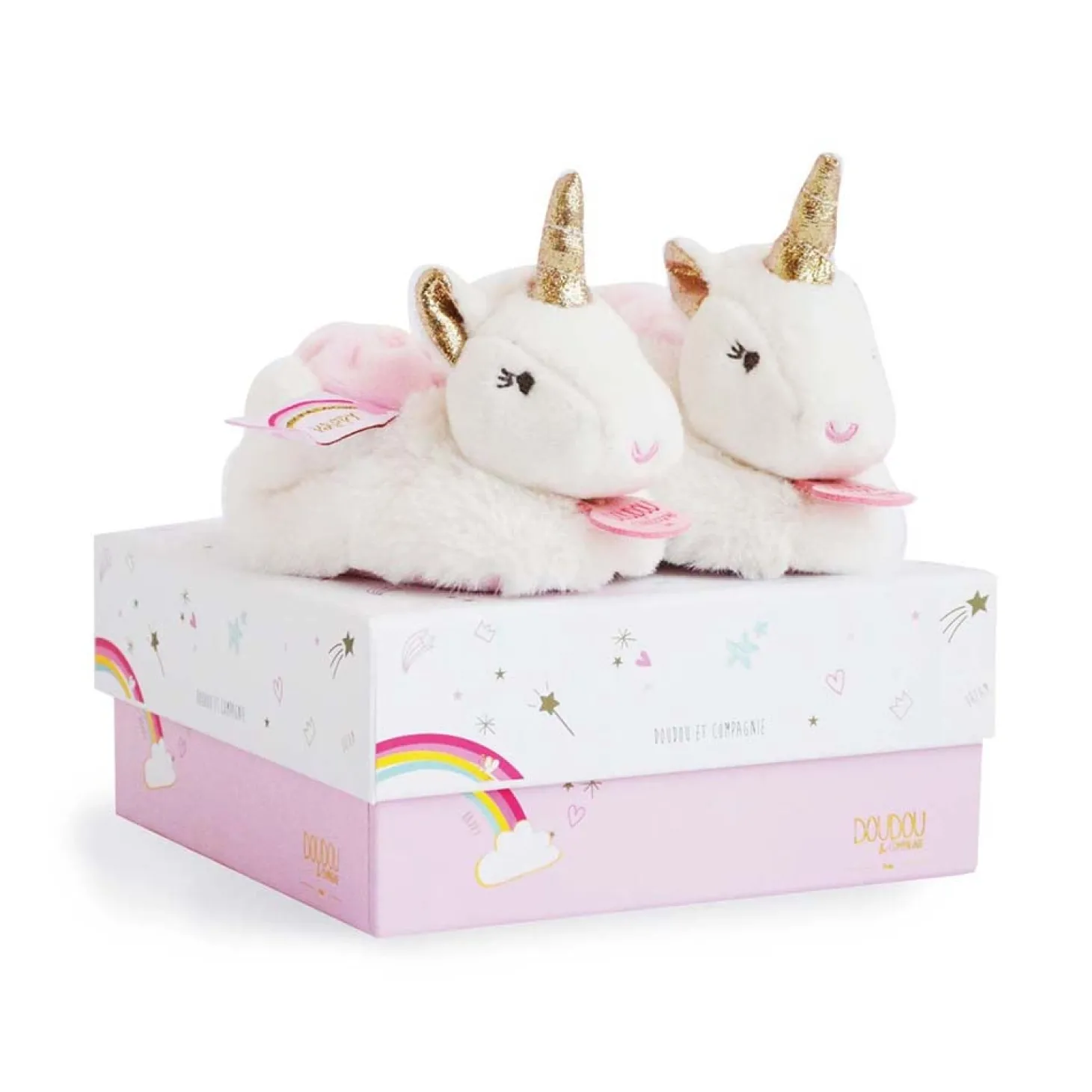 Doudou & Compagnie Chaussons avec hochet Lucie la licorne 0-6 mois