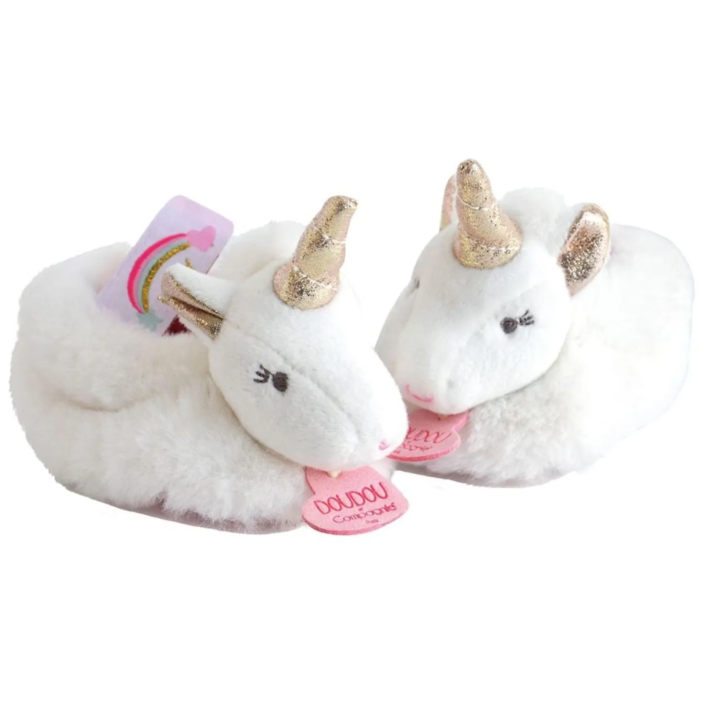 Doudou & Compagnie Chaussons avec hochet Lucie la licorne 0-6 mois