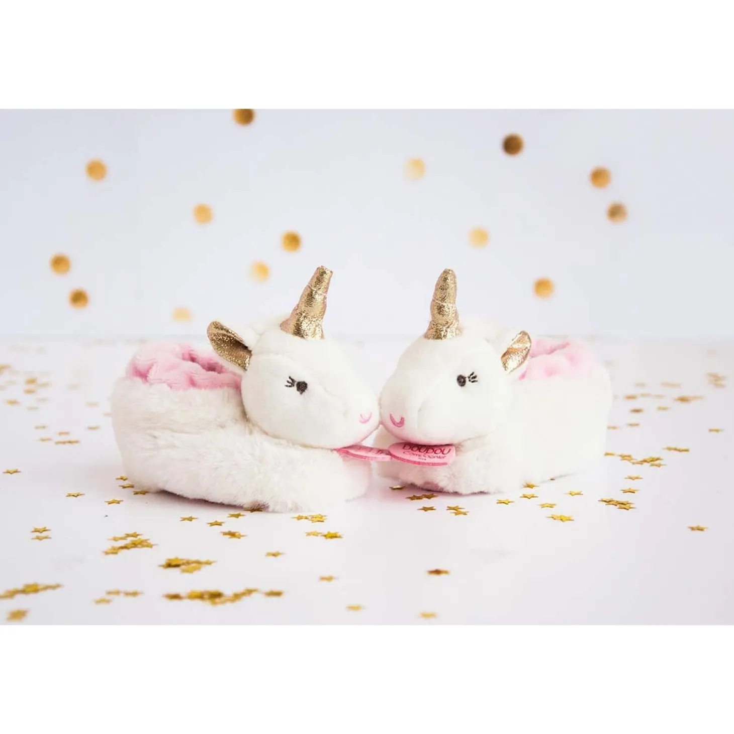 Doudou & Compagnie Chaussons avec hochet Lucie la licorne 0-6 mois
