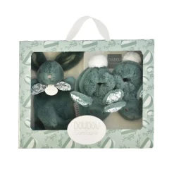 Doudou & Compagnie                    Coffret chaussons et doudou lapin    Vert