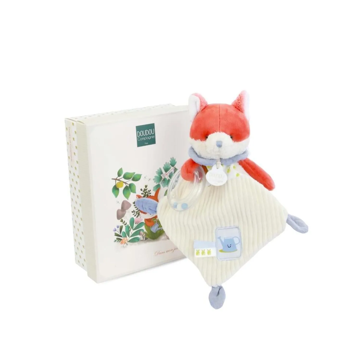 Doudou & Compagnie Doudou hochet Romarin Le Renard Multicolore 21 cm