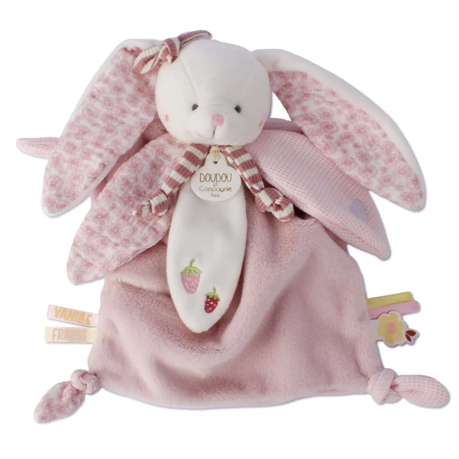 Doudou & Compagnie Doudou Lapin Vanille Fraise Rose