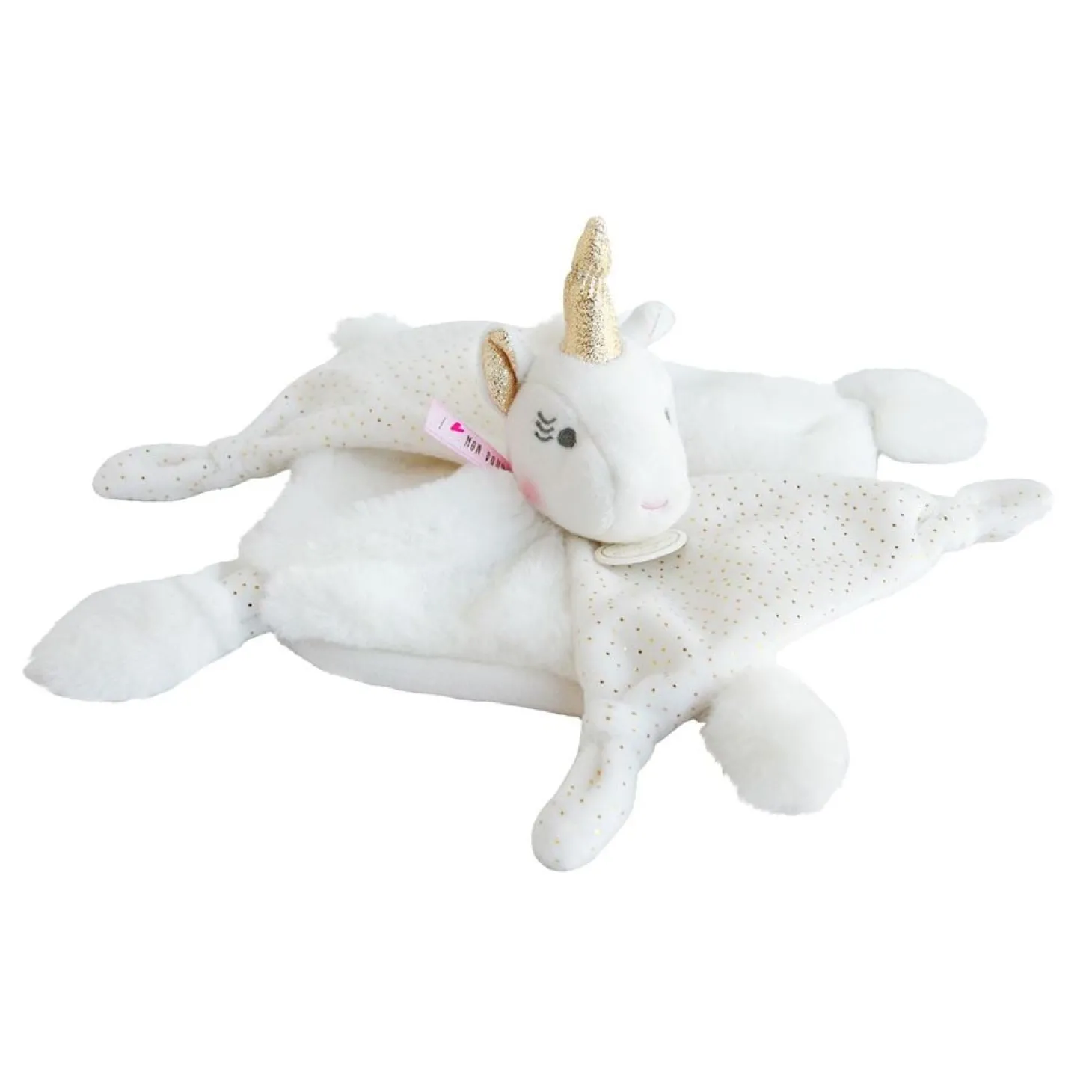 Doudou & Compagnie Doudou Licorne Blanc Et Or 22 cm