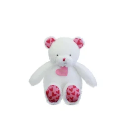 Doudou & Compagnie Doudou Ours Je t'aime en sac cadeau Blanc 25 cm