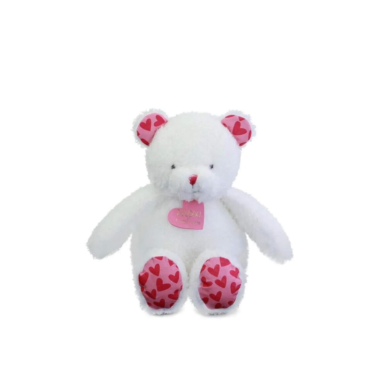 Doudou & Compagnie Doudou Ours Je t'aime en sac cadeau Blanc 25 cm