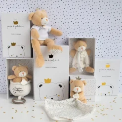 Doudou & Compagnie                    Doudou pantin avec mouchoir Ours petit roi    10 cm