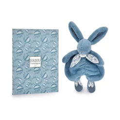 Doudou & Compagnie Doudou plat lapin Bleu
