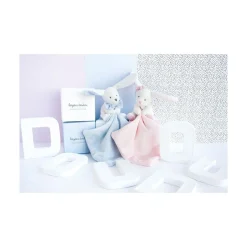 Doudou & Compagnie                    Doudou plat Lapin    Rose            10 cm