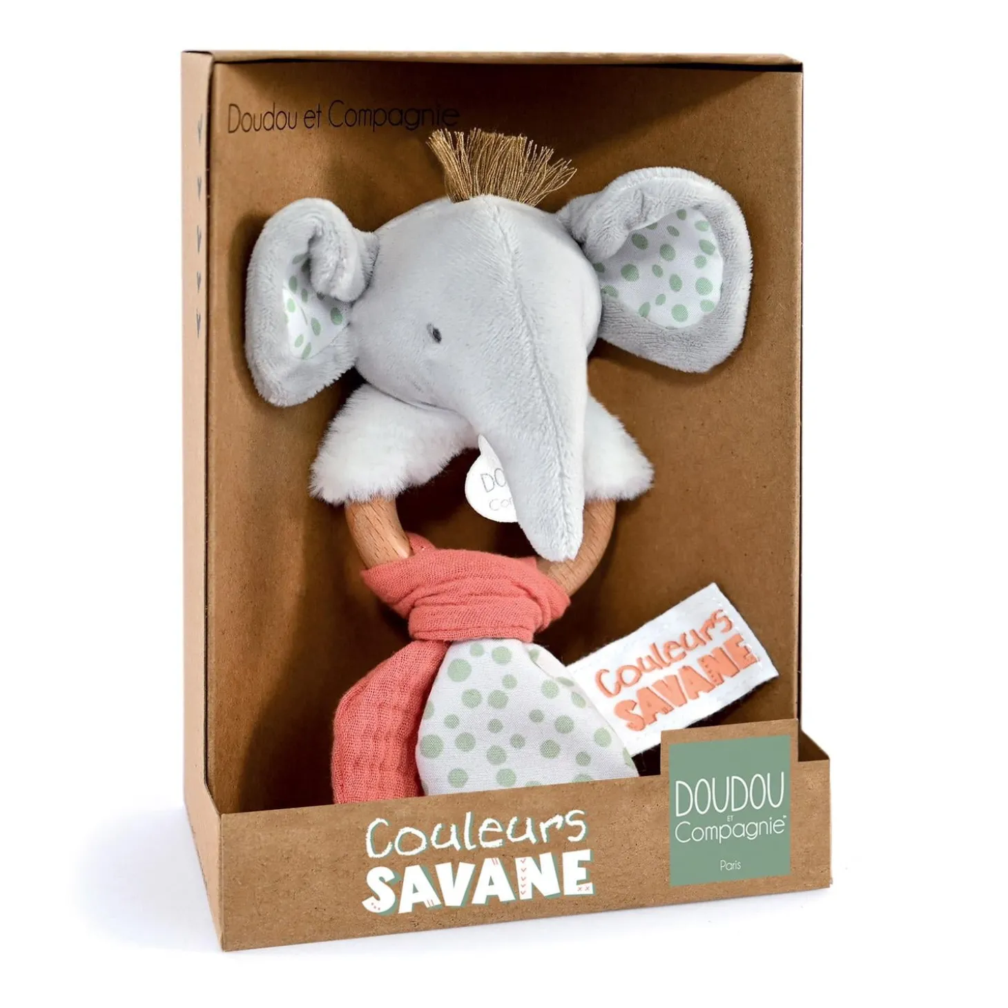 Doudou & Compagnie Hochet Elephant 15 cm
