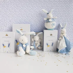 Doudou & Compagnie                    Lapin pantin avec mouchoir    Bleu            10 cm