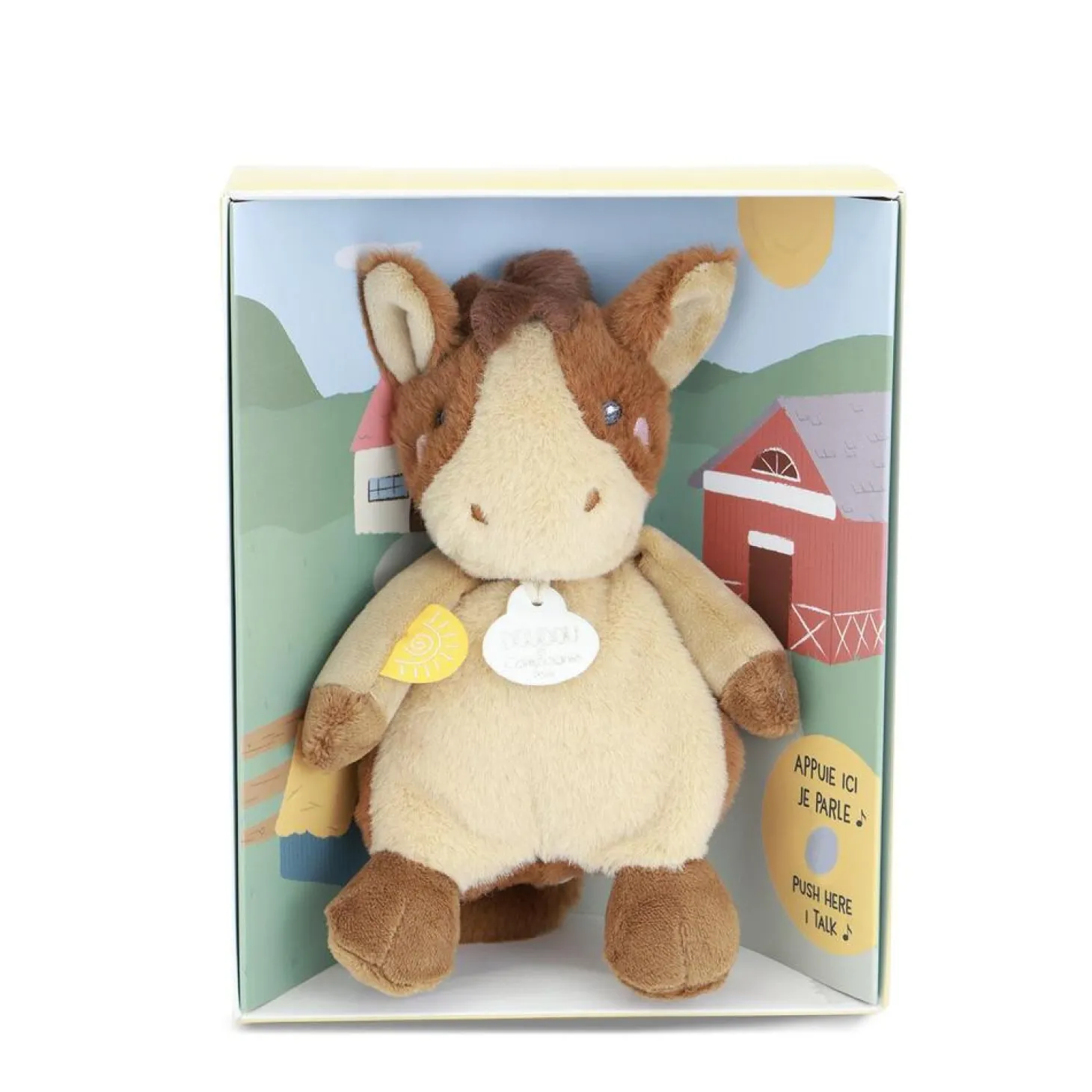 Doudou & Compagnie Les Doudous de la ferme avec boites sonores Multicolore 17 cm