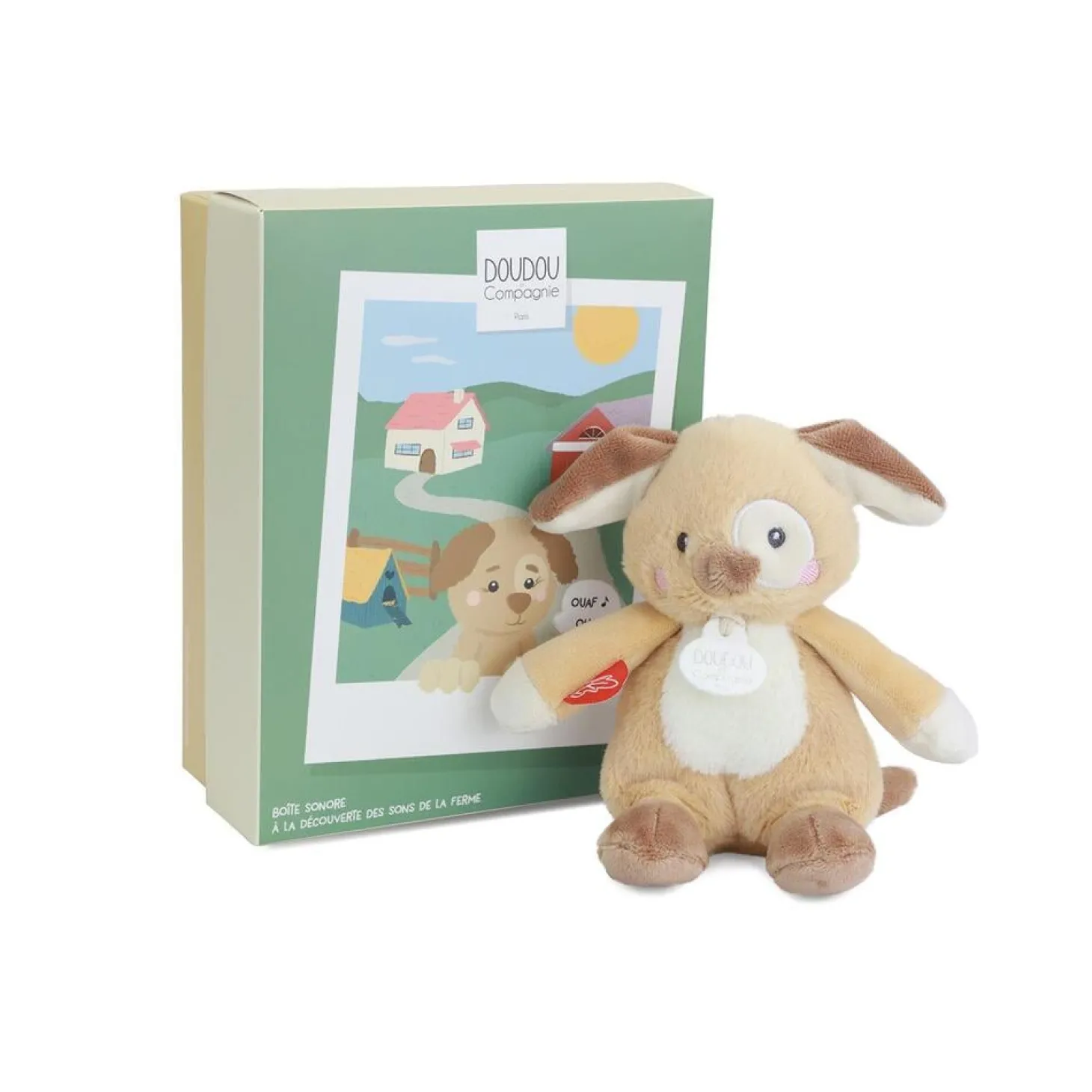 Doudou & Compagnie Les Doudous de la ferme avec boites sonores Multicolore 17 cm