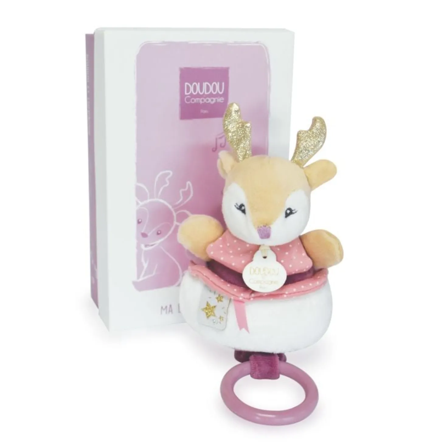 Doudou & Compagnie MELI-MELO assortiment BOITES A MUSIQUE Multicouleur 20 cm
