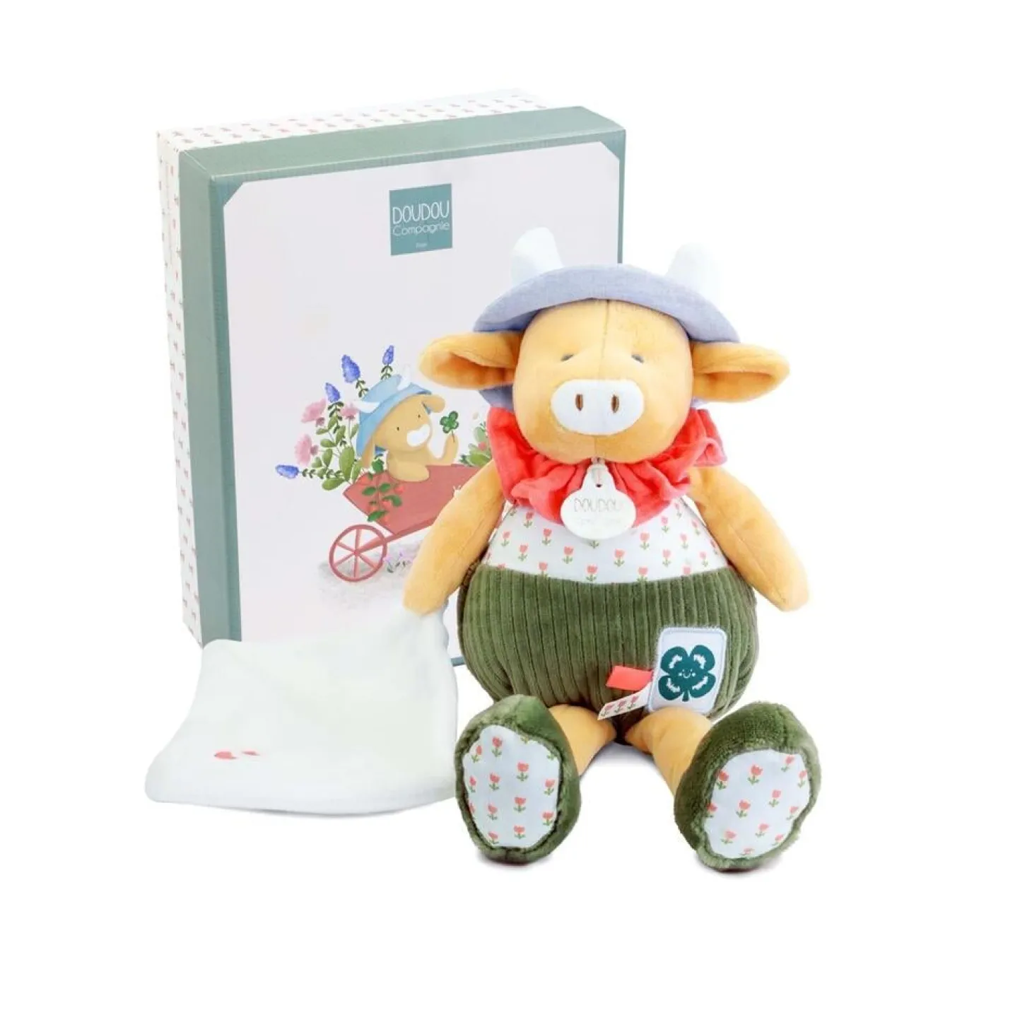 Doudou & Compagnie Pantin avec doudou Aneth La vache Multicolore 28 cm