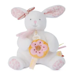 Doudou & Compagnie                    Pantin avec donut Lapin Vanille Fraise    Blanc