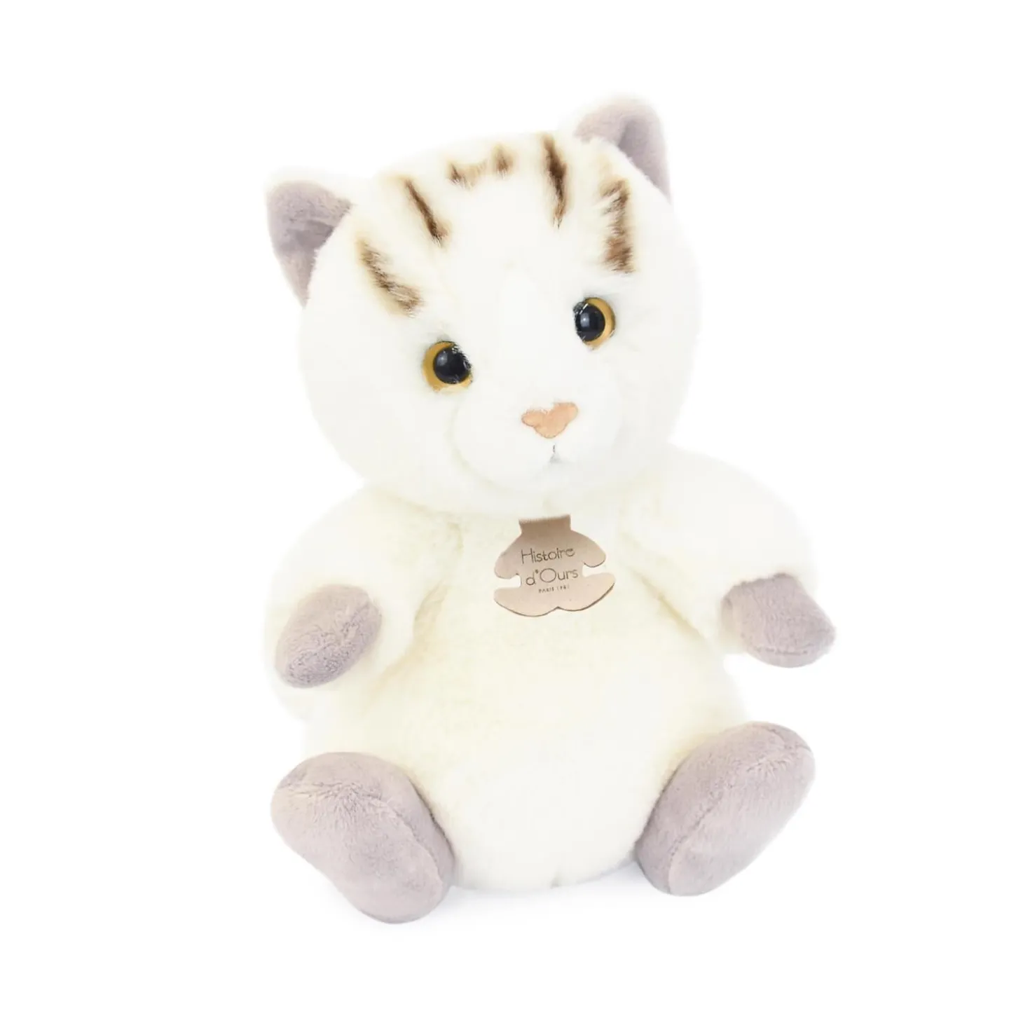 Doudou & Compagnie Peluche les doux stretch Chat Blanc