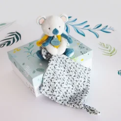 Doudou & Compagnie Peluche pantin avec doudou YOCA Mon petit Koala Blanc 15 cm
