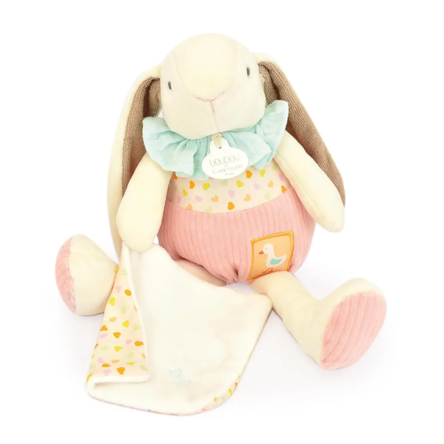 Doudou & Compagnie Peluche pantin lapin ciboulette Rose