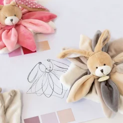 Doudou & Compagnie Peluche plate Lapin Taupe