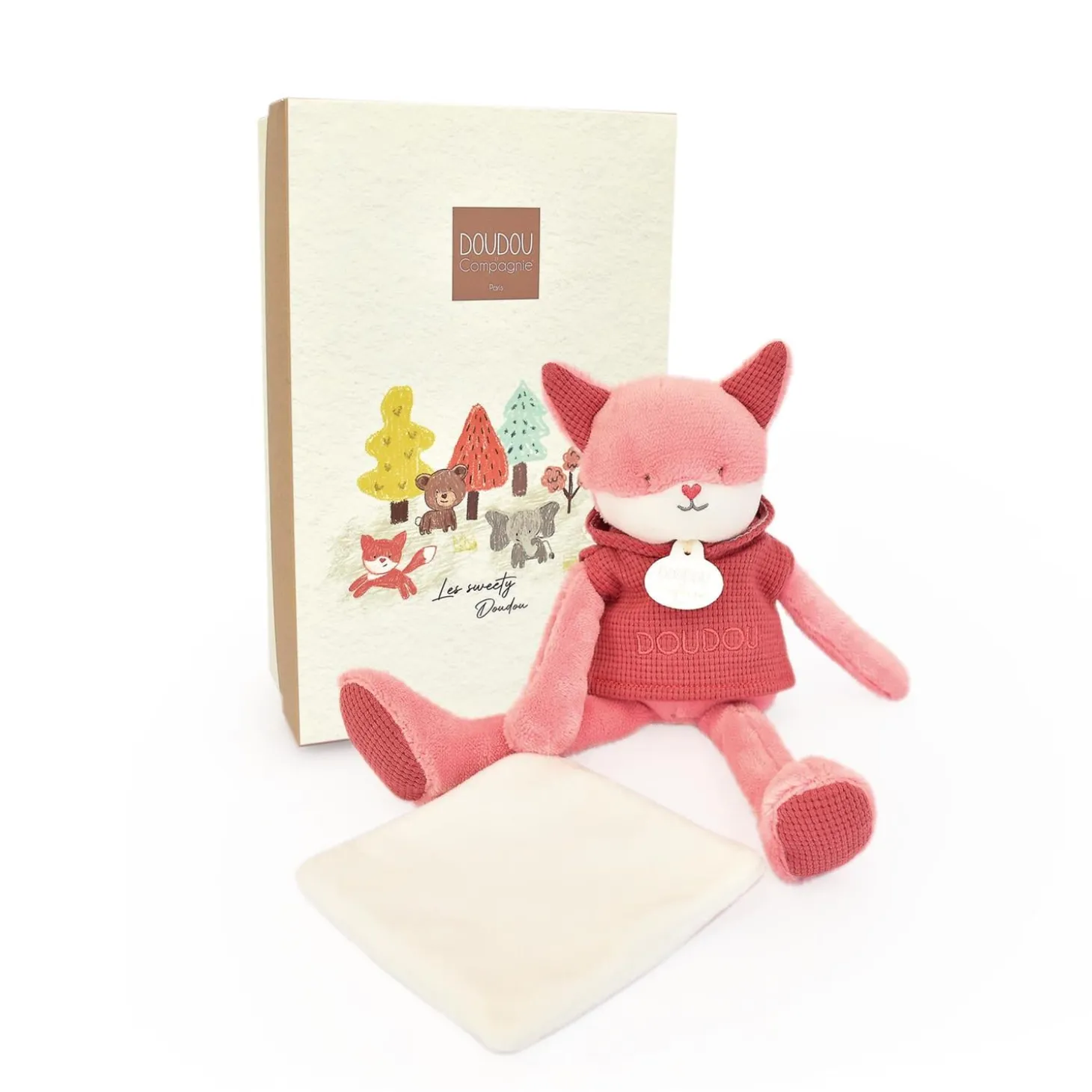 Doudou & Compagnie Peluche Sweety renard Rose