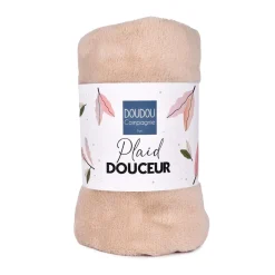Doudou & Compagnie Plaid douceur Beige 70x100 cm