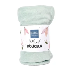 Doudou & Compagnie                    Plaid douceur    Vert Amande            70x100 cm