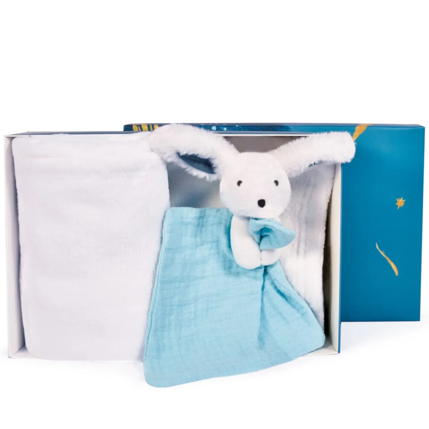 Doudou & Compagnie Plaid et doudou Happy Pop Blanc 100x70 cm