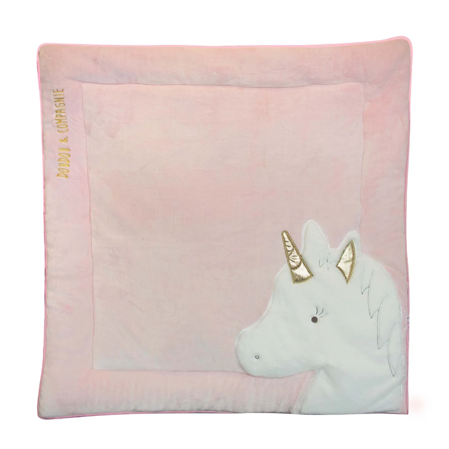 Doudou & Compagnie Tapidou - Licorne Rose 100x100 cm