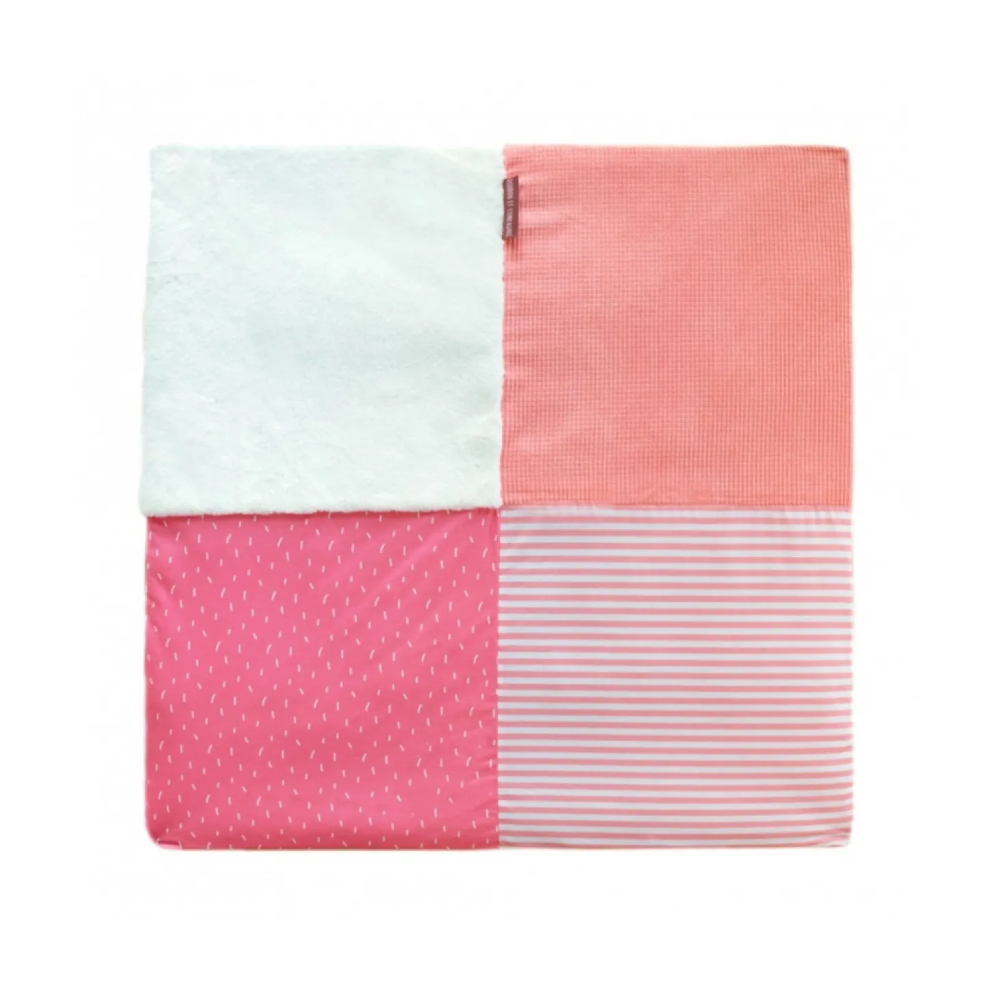 Doudou & Compagnie Tapidou Mosaique Corail/Blanc 100x100 cm