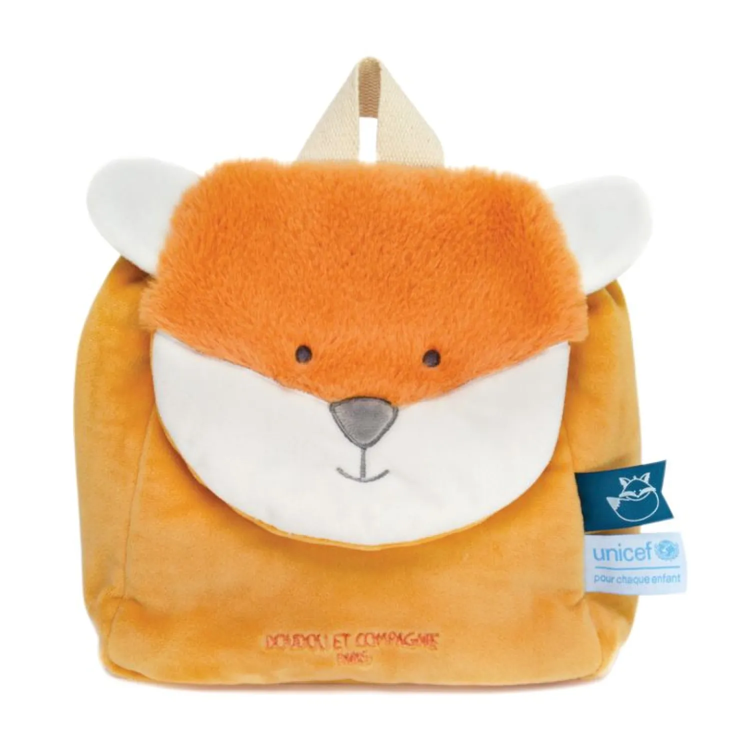 Doudou & Compagnie UNICEF sac à dos renard 20*20*10 cm
