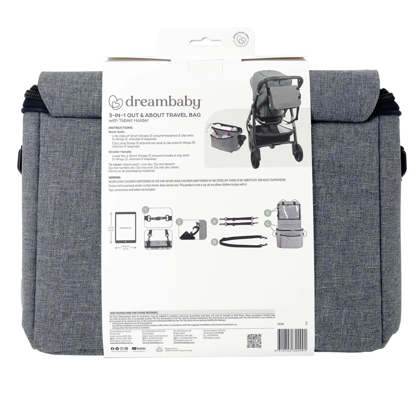 Dreambaby Organisateur 3 en 1 Gris