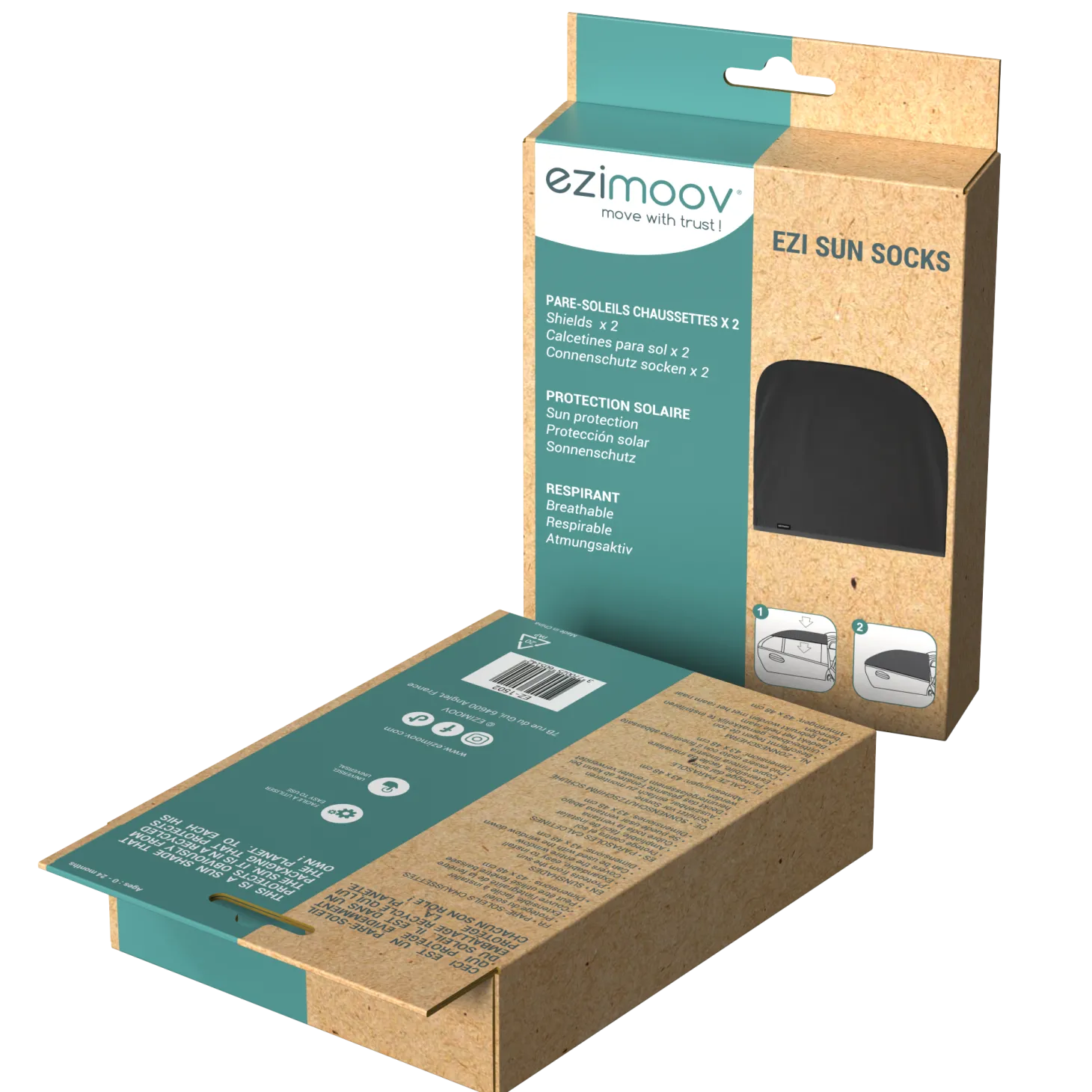 Ezimoov Pare soleil chaussette Sun Socks Noir