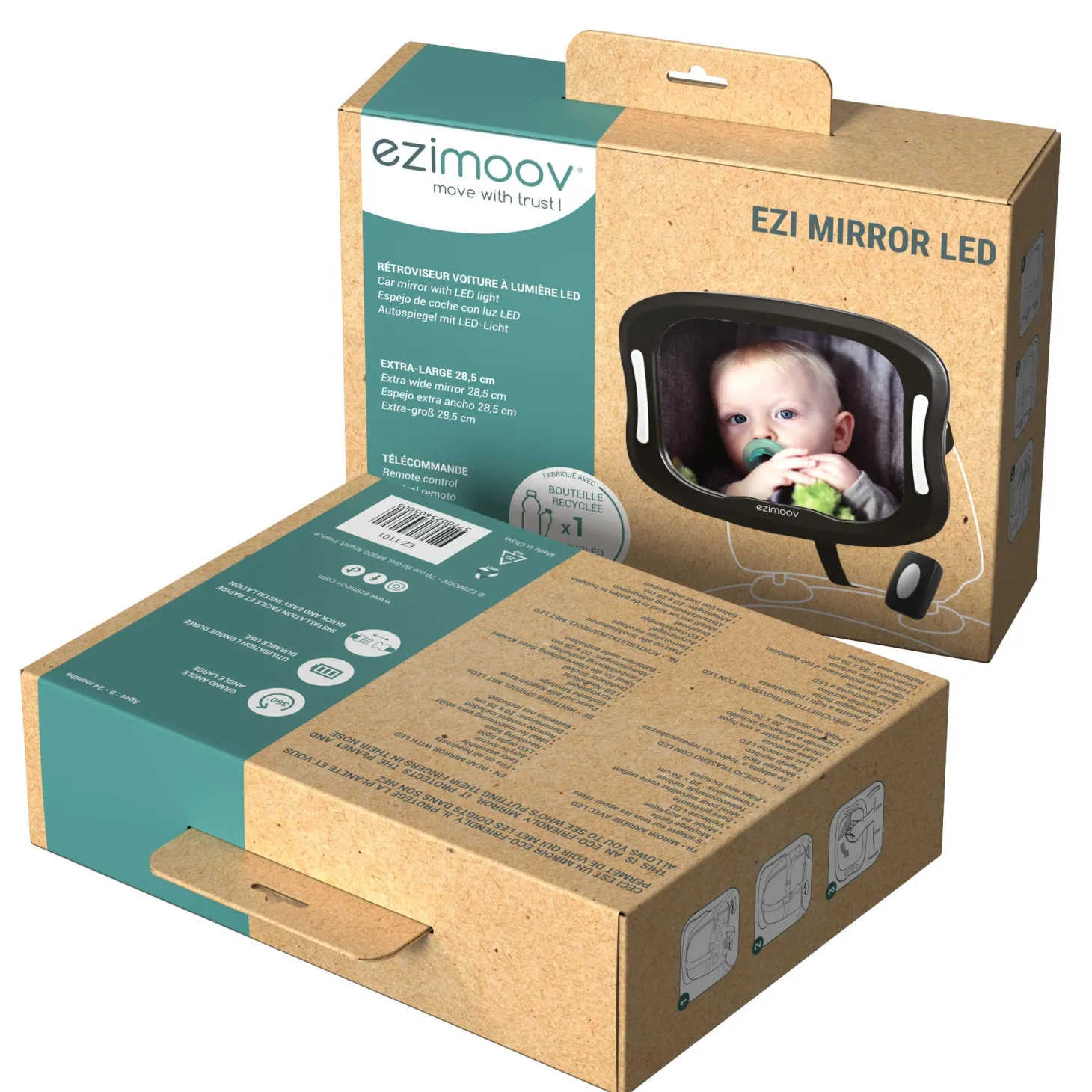 Ezimoov Rétroviseur LED éco-conçu Noir
