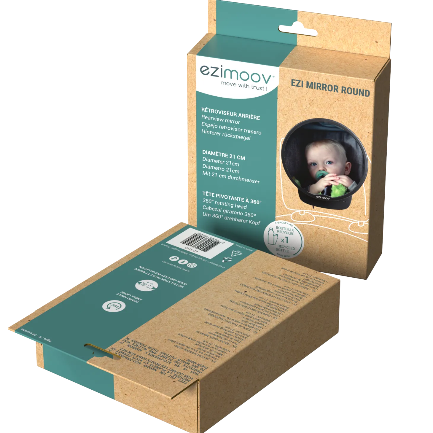 Ezimoov Rétroviseur Round éco-conçu Noir