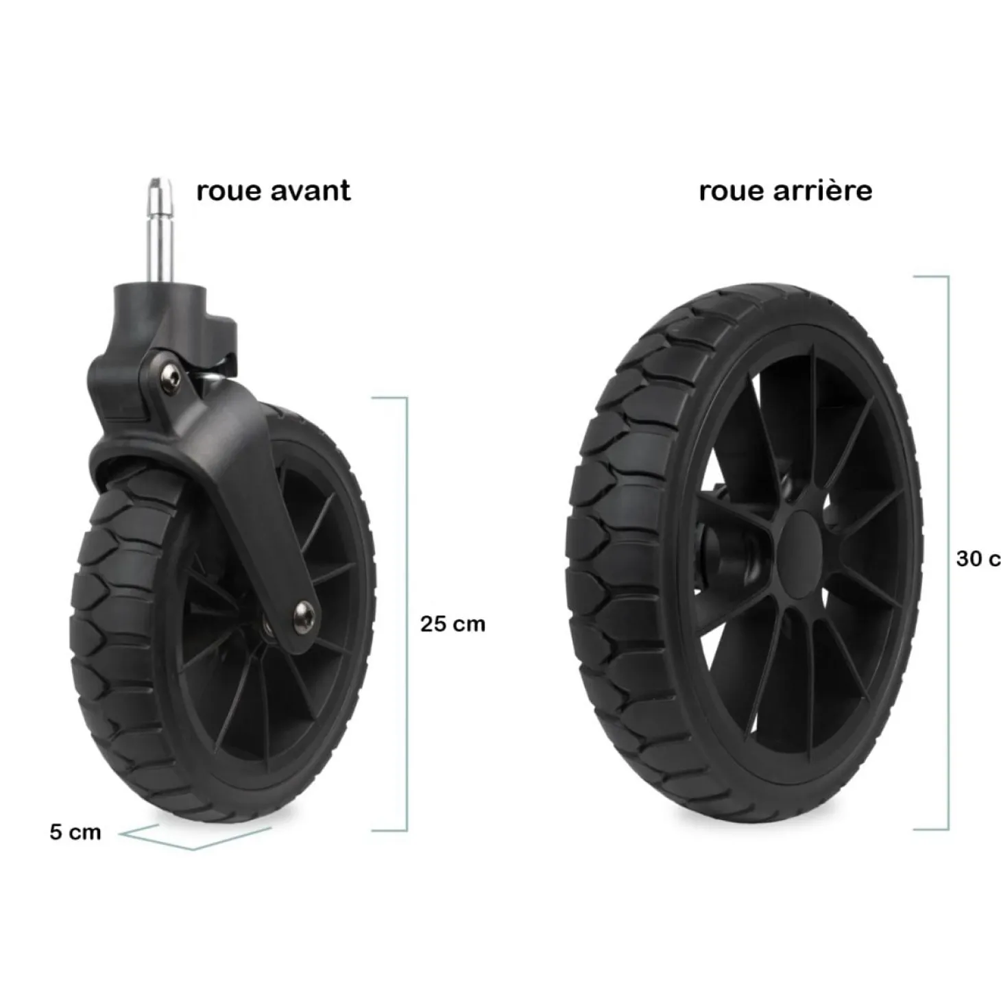 Familidoo Pack roues tout terrain Noir