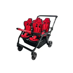 Familidoo                    Poussette 4 Places Assises Réversibles DSP4    Red