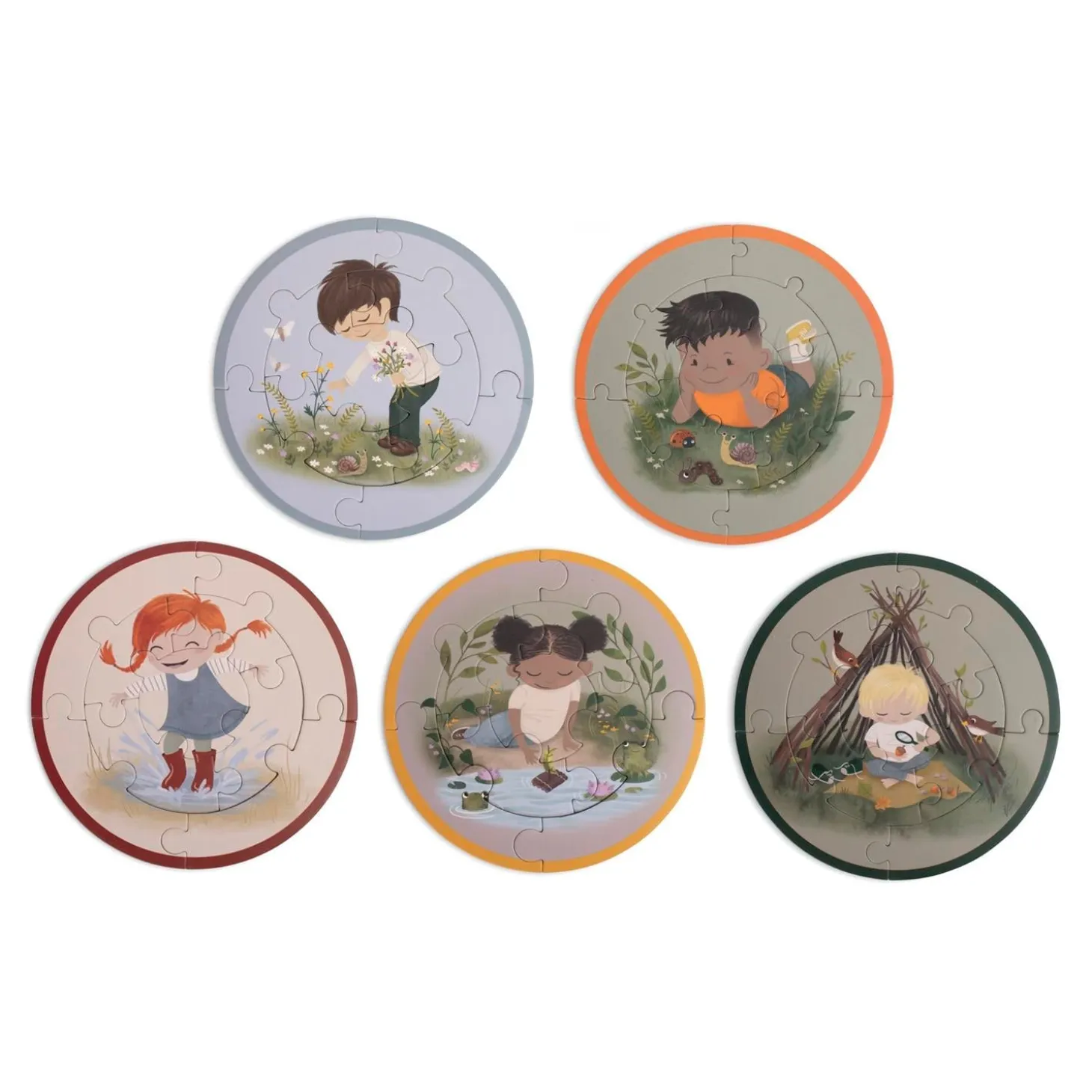Filibabba Ensemble de 5 puzzles Petits aventuriers Multicolore