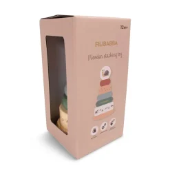 Filibabba                    Jouet à empiler en bois avec base culbuto    Multicolore