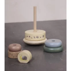 Filibabba Jouet à empiler en bois avec base culbuto Multicolore