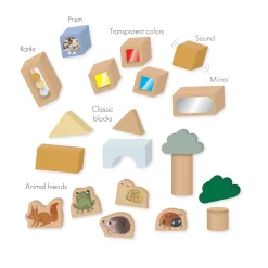 Filibabba Kit valisette avec blocs sensoriels en bois Multicolore