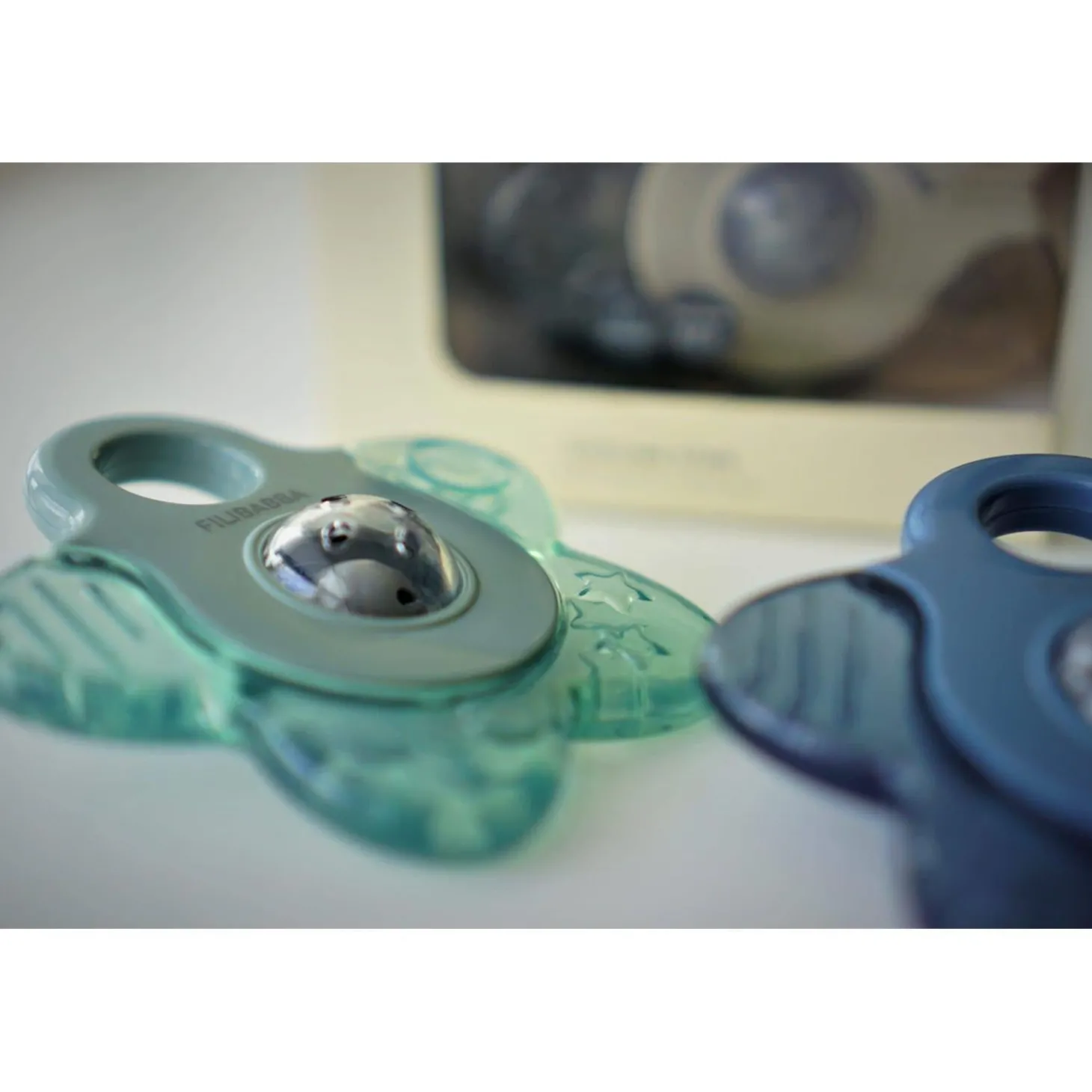 Filibabba Lot de 2 anneaux de dentition rafraîchissant étoile Blue mix