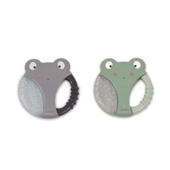 Filibabba Lot de 2 anneaux de dentition rafraîchissant Gris Et Vert