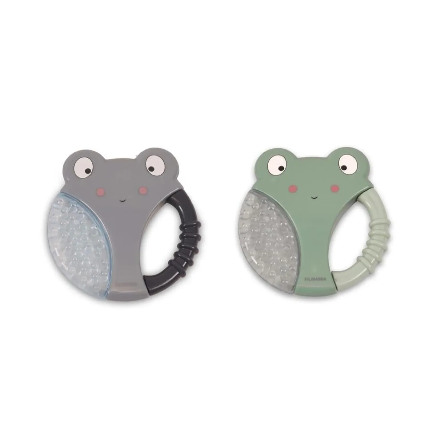 Filibabba Lot de 2 anneaux de dentition rafraîchissant Gris Et Vert